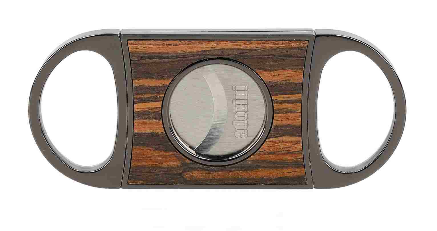 Adorini Double Blade Cutter szivarvágó – Gun Metal / Ebony